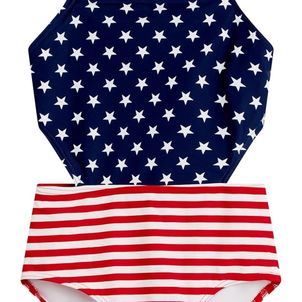 Kanu Surf Starry Navy and Striped Red One Piece
